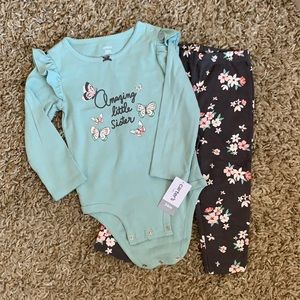 Baby girl Carter’s little sister matching set NWT
